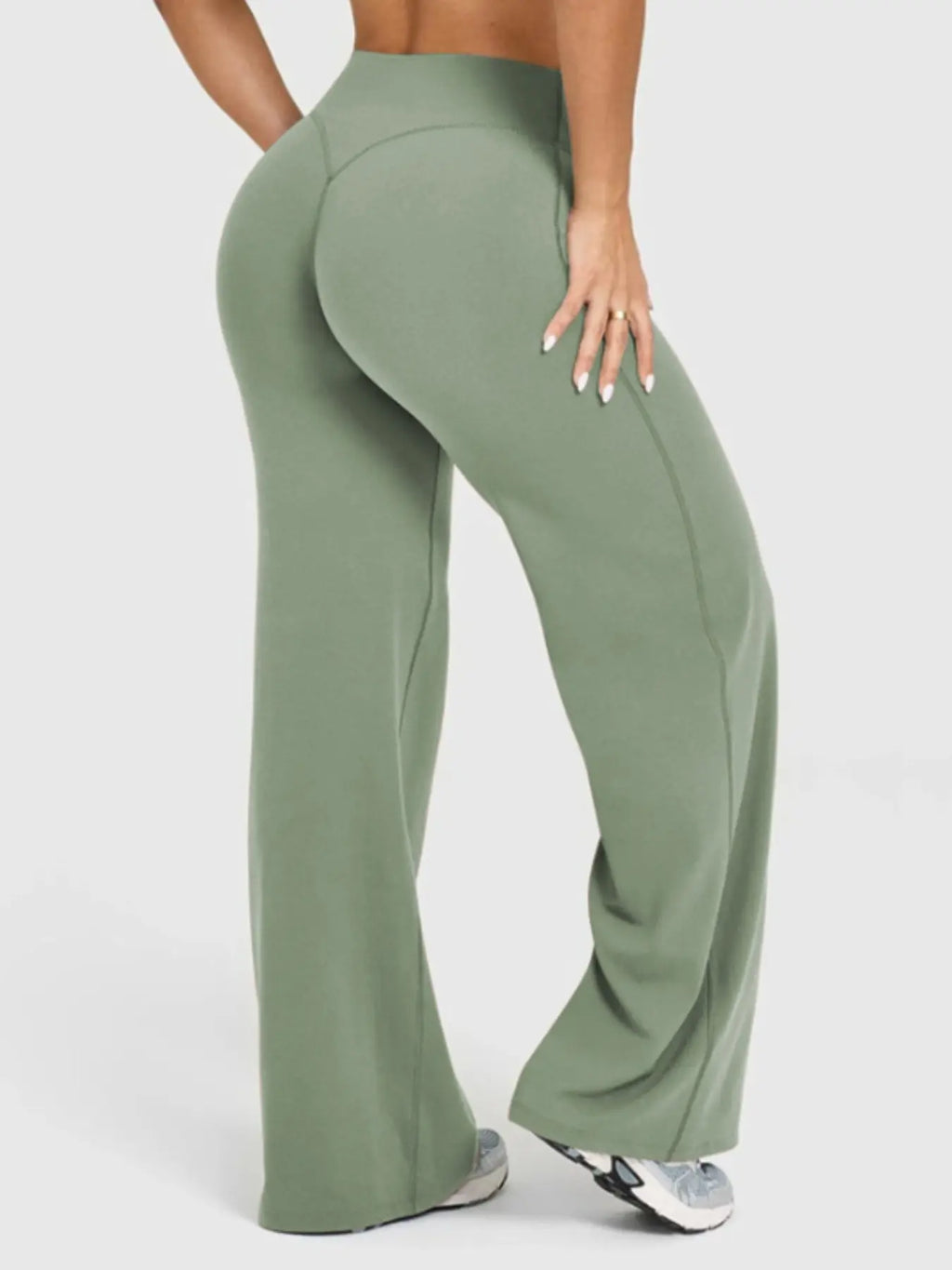 Women'S Two-Piece Set Long Sleeve Top + High Waist Wide Leg Pants, Breathable Sports, Yoga Gym Running, Spring Summer Fitness Wear, Athletic Workout Set