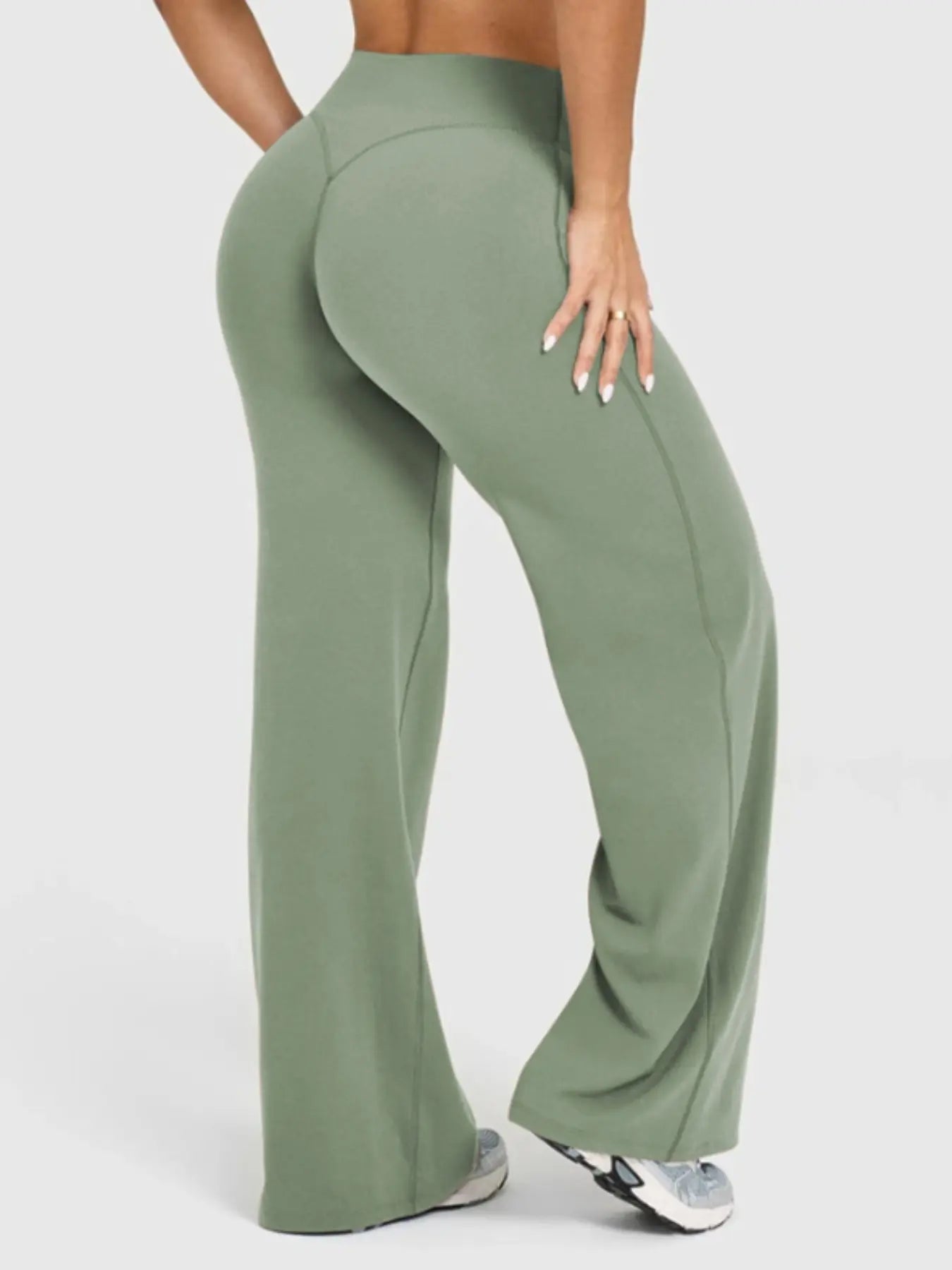 Women'S Two-Piece Set Long Sleeve Top + High Waist Wide Leg Pants, Breathable Sports, Yoga Gym Running, Spring Summer Fitness Wear, Athletic Workout Set