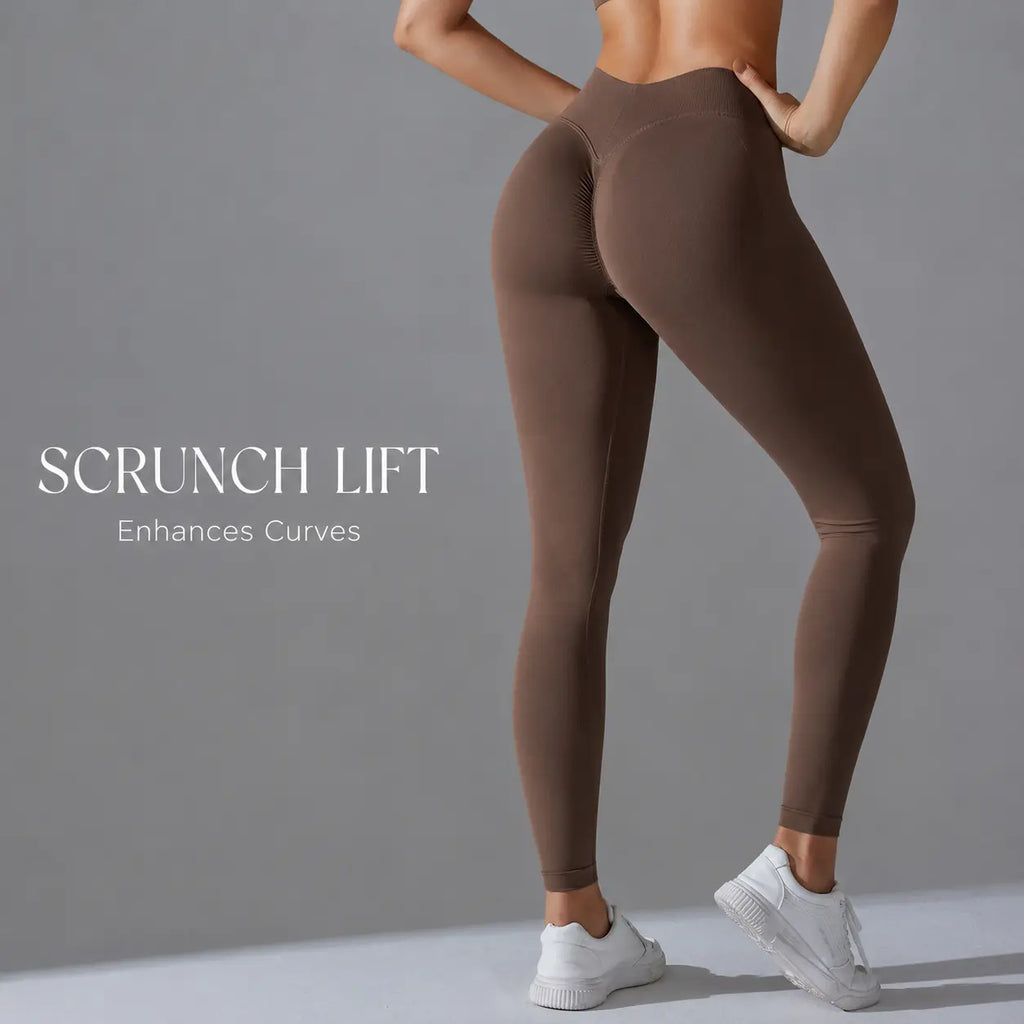 UPGROTH Women’S Seamless High Waisted V-Waist Leggings, Quick-Dry Tummy Control Athleisure Gym Clothes, Stretch Activewear for Yoga Workout & Made for Yoga & Gym Days