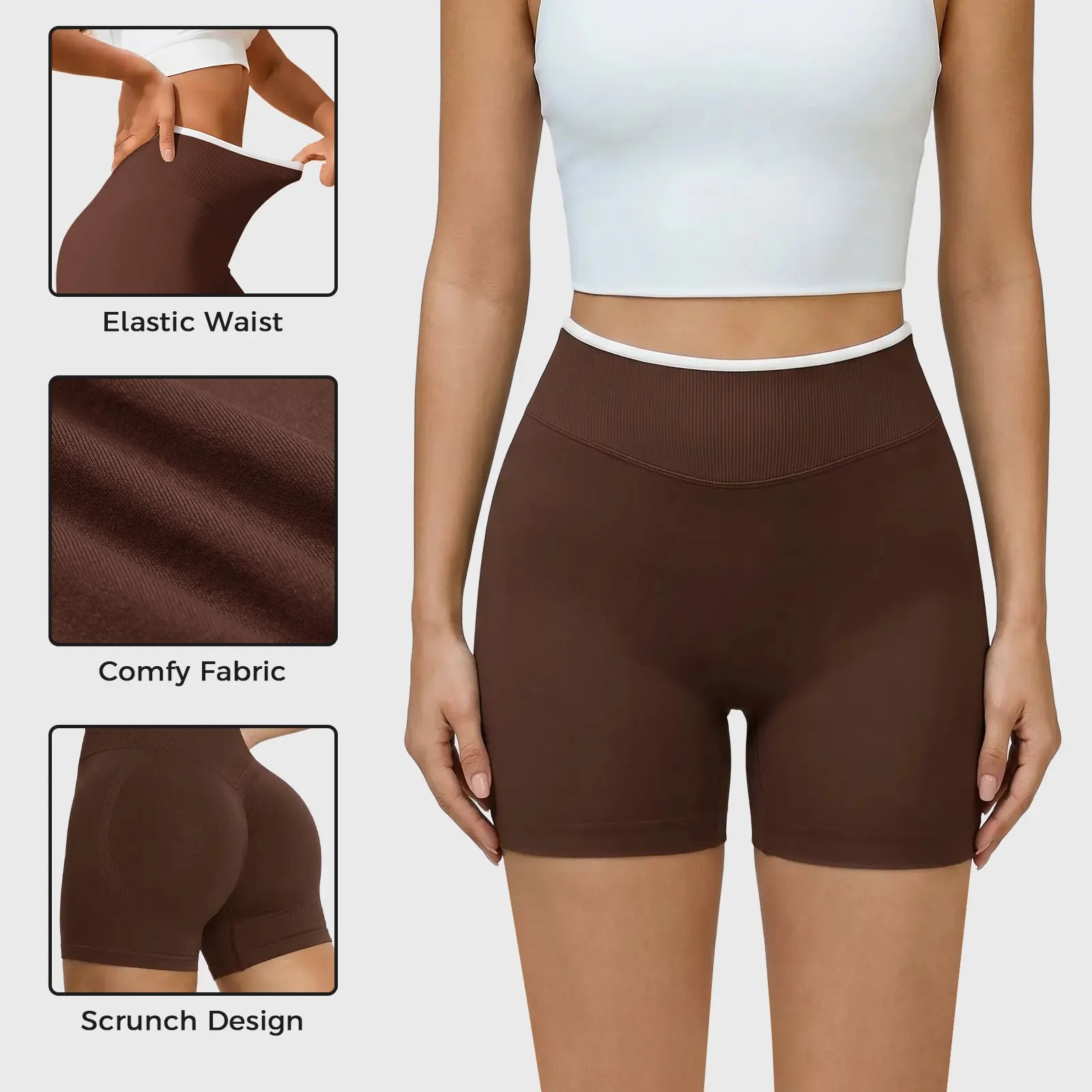 Aoysky Womens Workout Shorts 4.1" Scrunch Butt Biker Shorts High Waisted Yoga Gym Running Booty Shorts